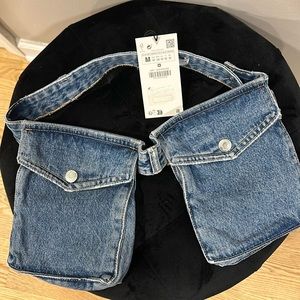 Zara denim pocket belt